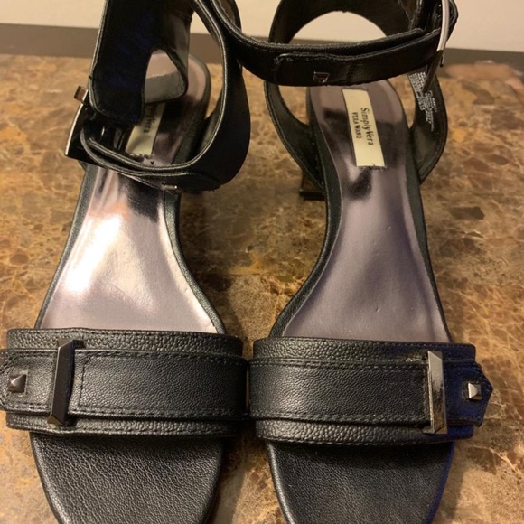 Simply Vera Vera Wang Shoes - Simply Vera Black Mirrored Heel Sandals